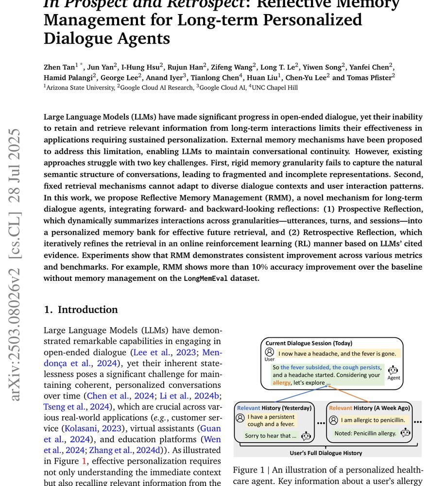 In Prospect and Retrospect: Reflective Memory Management for Long-term Personalized Dialogue Agents