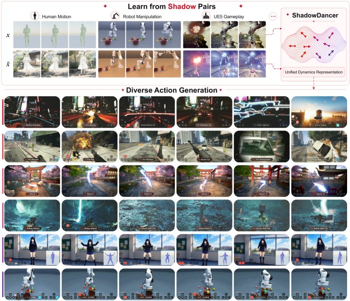 ShadowDancer: Teaching Video World Models Any Action by Learning Unified Dynamics Representations from a Video and Its Shadow Figure 1