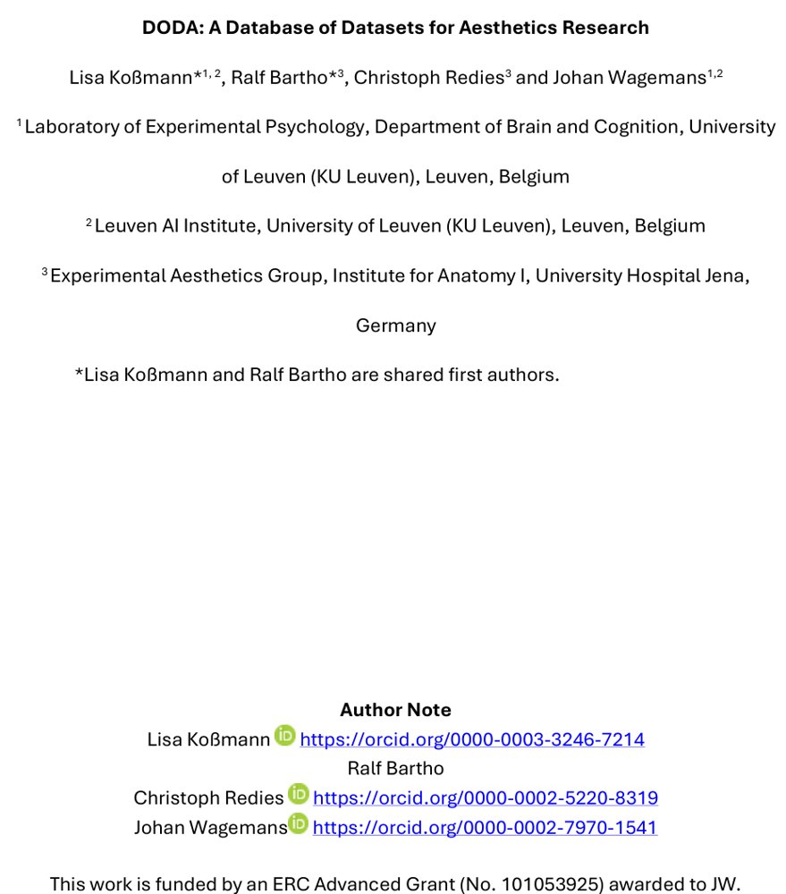 DODA: A Database of Datasets for Aesthetics Research Figure 1