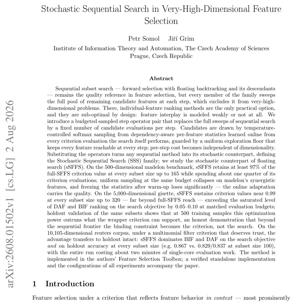 Stochastic Sequential Search in Very-High-Dimensional Feature Selection Figure 1