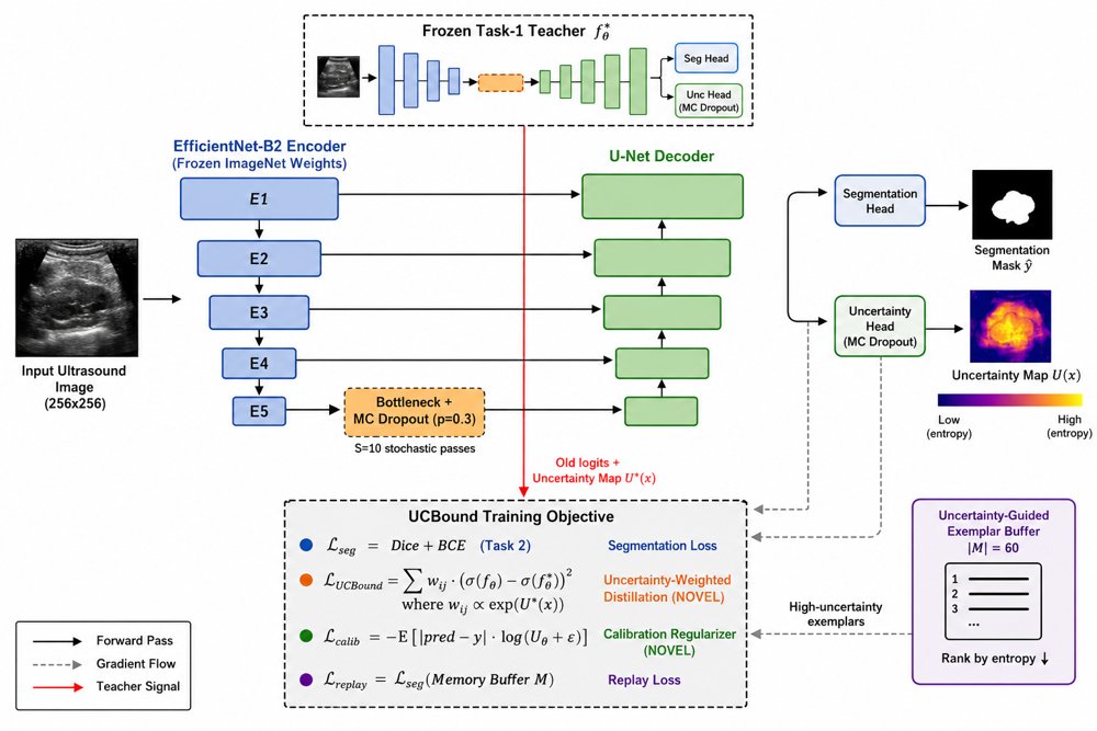 UCBound-Net: Uncertainty-Guided Boundary-Aware Continual Learning for Domain-Incremental Ultrasound Segmentation Figure 1