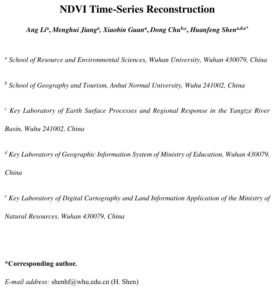 Global-Scale Self-Supervised Spatiotemporal Learning for NDVI Time-Series Reconstruction Figure 1