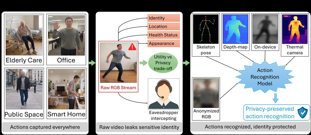 Privacy-Preserving Action Recognition: Taxonomy, Methods, and Privacy-Utility Trade-offs Figure 1