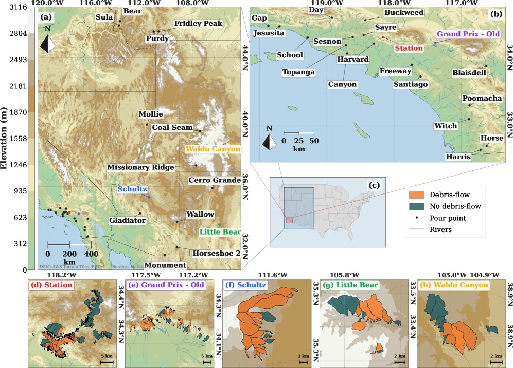 Evaluating Machine Learning Models for Post-Wildfire Debris-Flow Prediction Figure 1