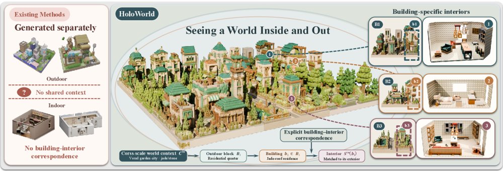 To See a World in a Living Context: Unified Indoor-Outdoor Urban World Generation Figure 1