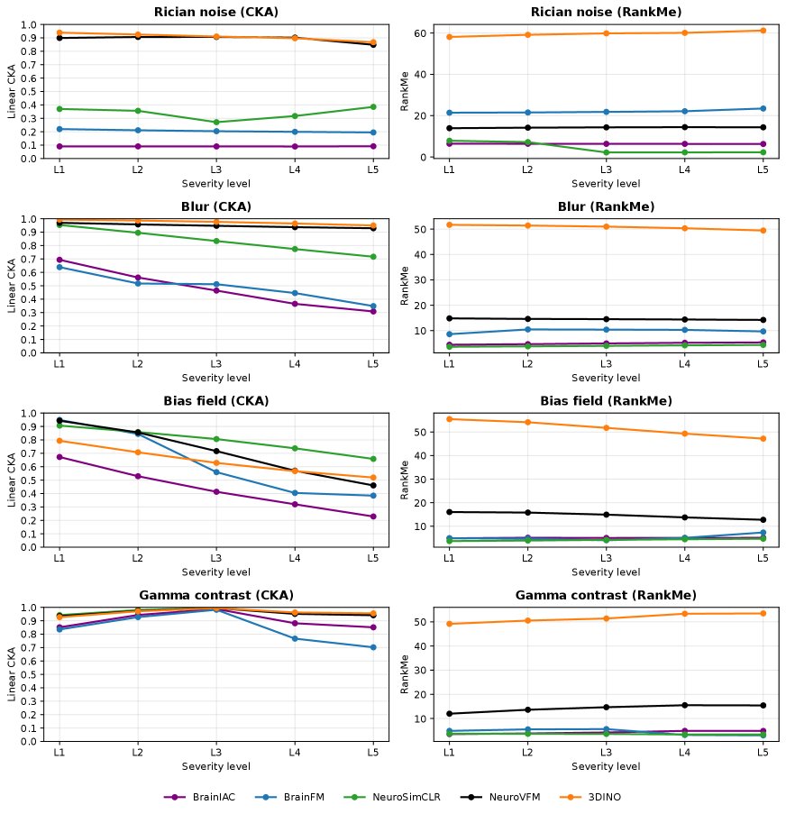 Do 3D Medical Foundation Models See Through MRI Artifacts? A Controlled Study of Representation Robustness Figure 1