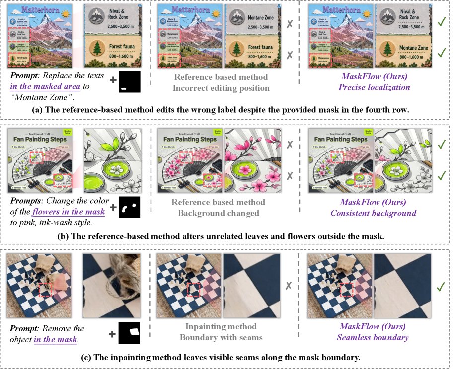 MaskFlow: Precise, Consistent and Seamless Regional Image Editing Figure 1