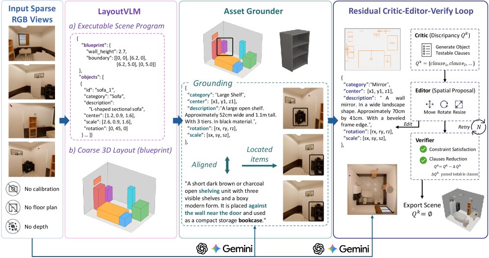 Scenix: Sparse-View 3D Scene Reconstruction via Executable Scene Programs Figure 1
