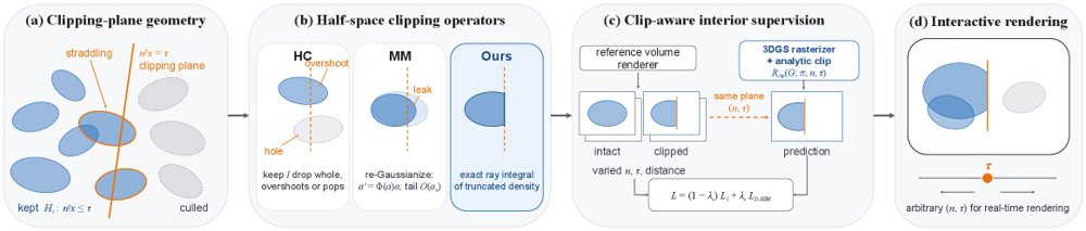 XClipGS: Exact Half-Space Clipping for Medical Volume Gaussian Splatting Figure 1