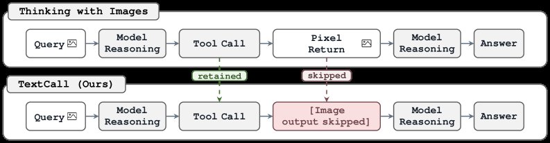 Thinking With Tools, Not With Pixels: Tool Calls as Text Scaffolds for Visual Reasoning Figure 1