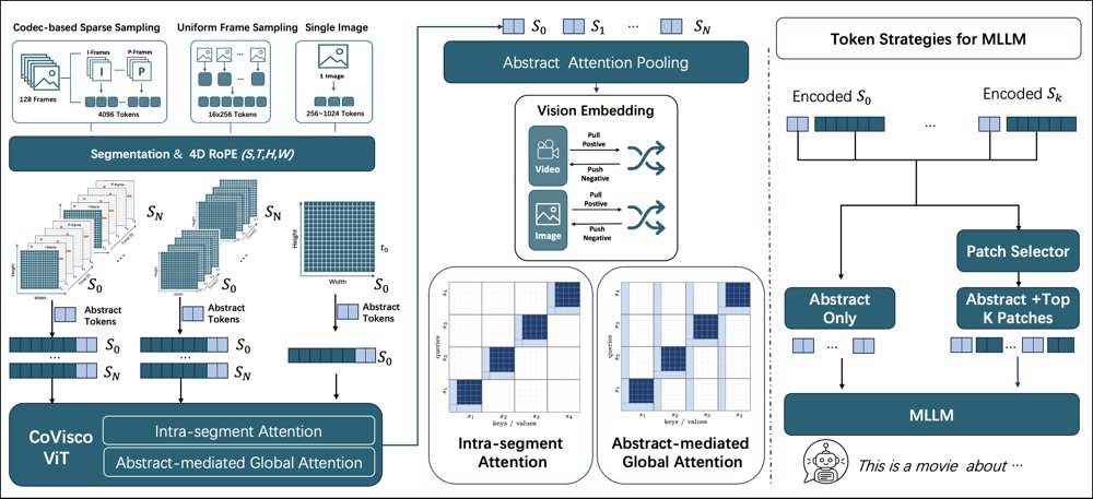 CoVisco: Codec-Native Vision Encoder with Native Token Compression for Unified Image-Video Understanding Figure 1