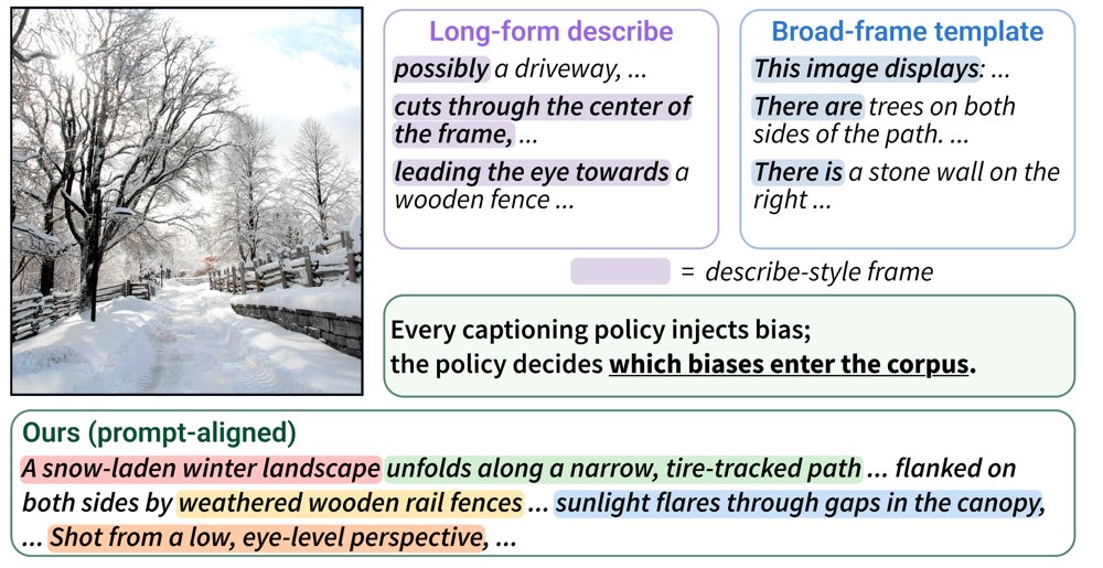 A Matched-Budget Audit Framework for Recaptioned Image-Text Supervision Distributions Figure 1