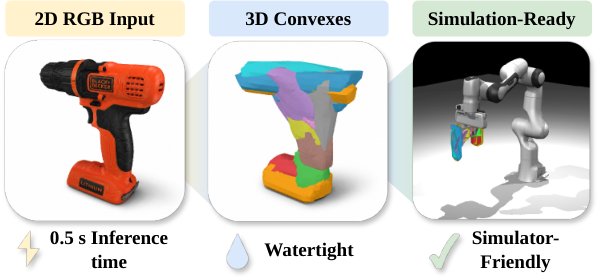 I2CD: Direct Image-to-Convex Decomposition for Simulation-Ready Collision Geometry Figure 1
