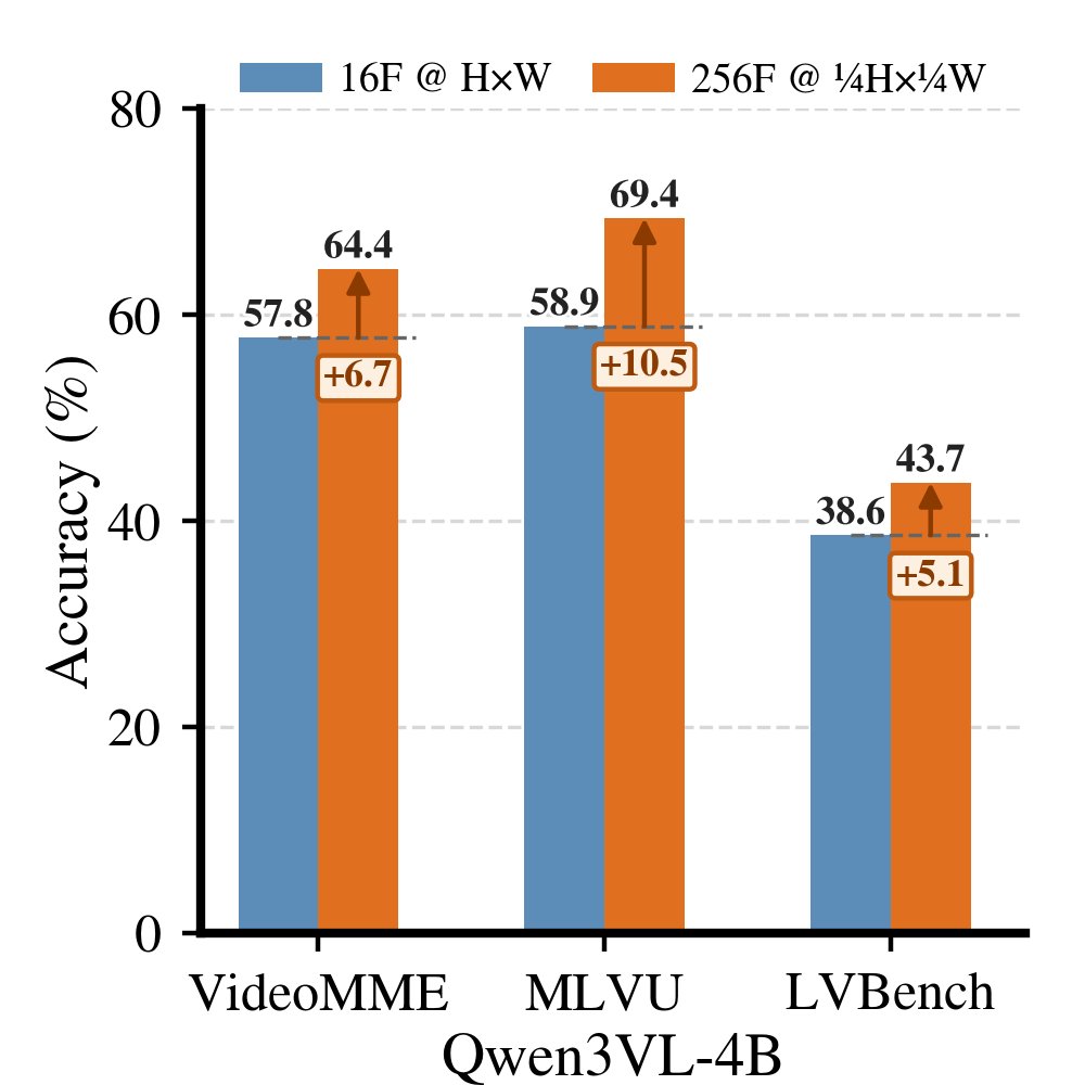 Rethinking Long-Video Efficiency: A Joint Allocation Perspective on Frames, Pixels, and Front-End Latency Figure 1