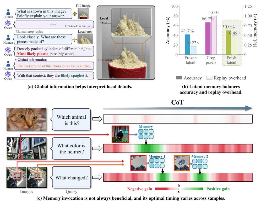 ReMAP: Restoring the Perceptual Cycle with Reasoning-Time Latent Visual Memory Figure 1