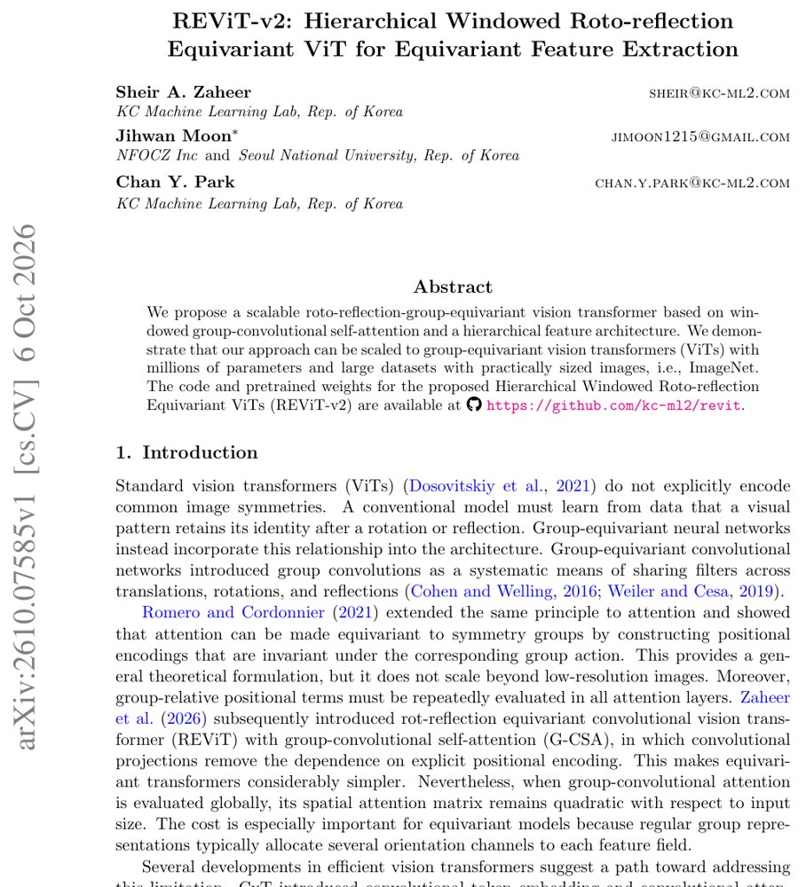 REViT-v2: Hierarchical Windowed Roto-reflection Equivariant ViT for Equivariant Feature Extraction Figure 1