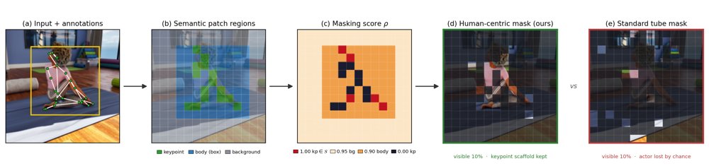 HuC-VideoMAE: Human-Centric Video Masked Autoencoding from synthetic data Figure 1