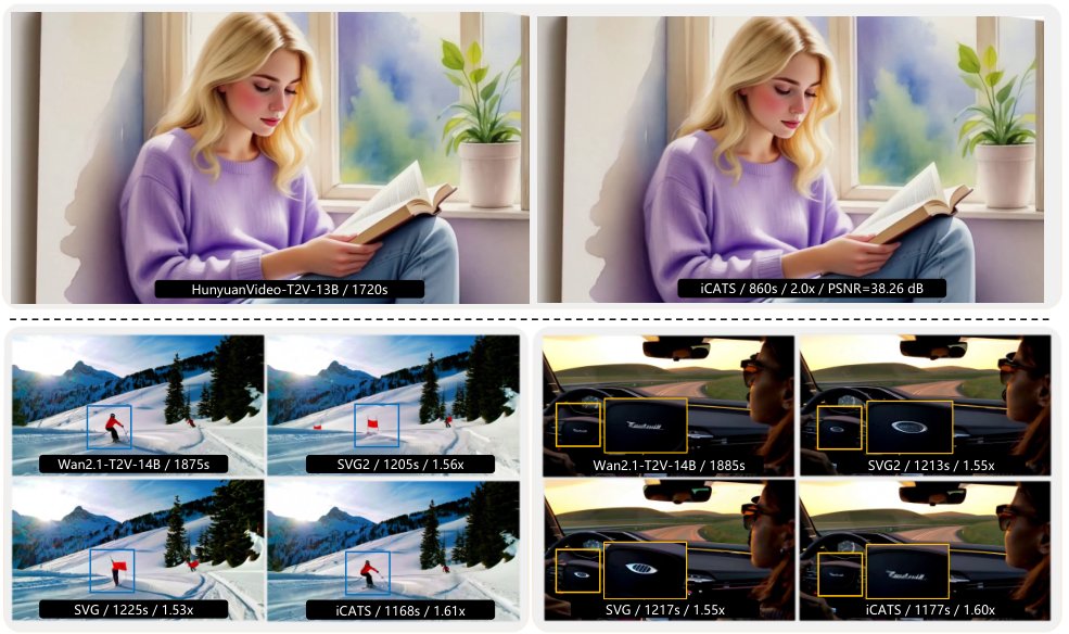 iCATS: Fast Video Generation via Interaction-Aware Sparse Attention and Timestep-Adaptive Sparsity Figure 1
