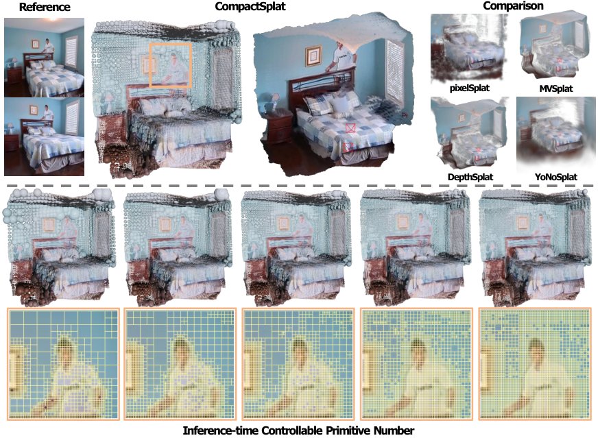 CompactSplat: Spatially Adaptive Gaussian Distribution for Feedforward Scene Reconstruction Figure 1