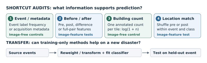 Shortcut Learning in Geospatial Foundation Model Embeddings for Cross-Disaster Damage Assessment Figure 1