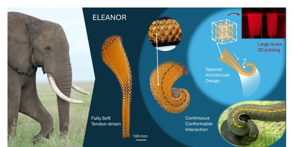 Continuous and large-scale: ELEANOR, the soft architected arm inspired by the elephant trunk Figure 1
