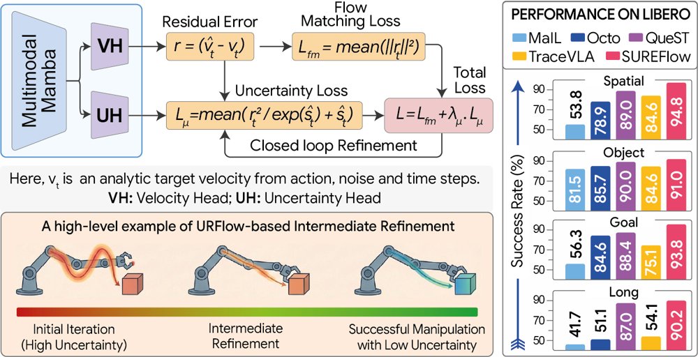 SUREFlow: State-space Uncertainty-aware REsidual Flow Matching for Robust Robot Manipulation Figure 1