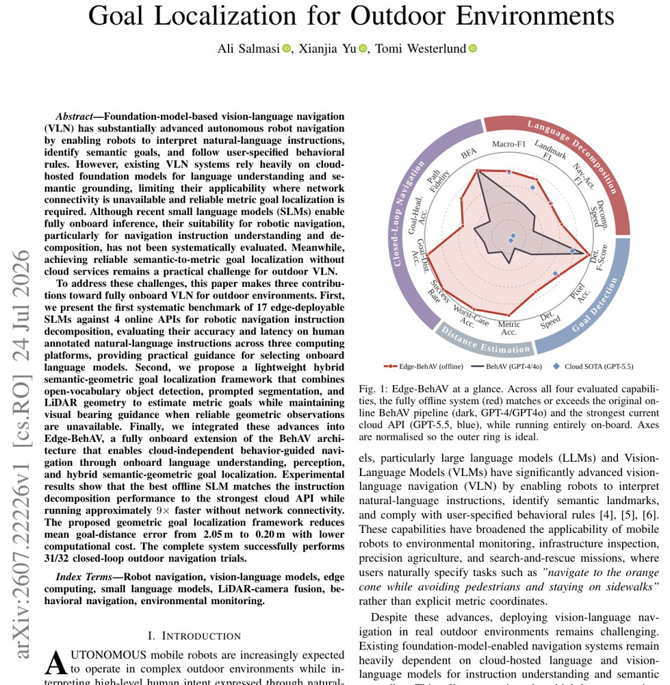 Offline Vision-Language Navigation with Geometric Goal Localization for Outdoor Environments Figure 1