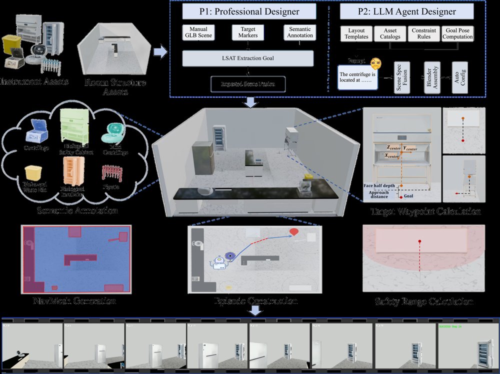 BioVLN: A Simulation Platform for Visual Language Navigation in Biomedical Laboratories Figure 1