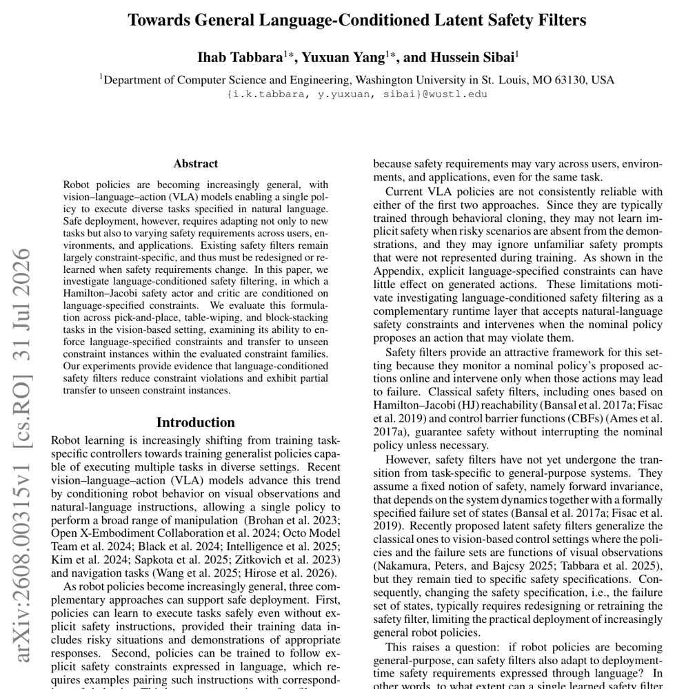 Towards General Language-Conditioned Latent Safety Filters Figure 1