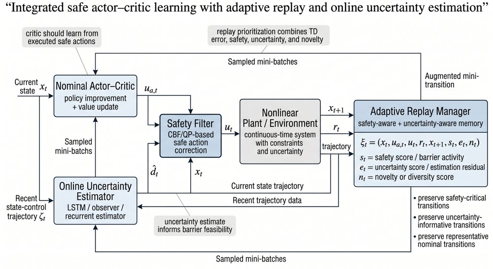 Toward Integrating Adaptive Experience Replay and Online Uncertainty Estimation in Safe Actor-Critic Optimal Control Figure 1