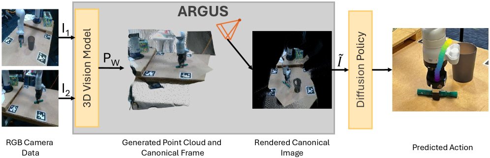 ARGUS: Aligning Robot Scene Geometry Under Shifting Views with Large 3D Vision Models Figure 1