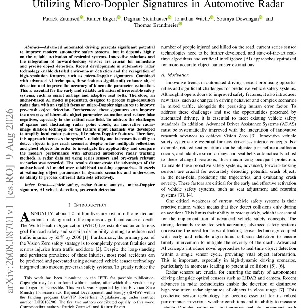 Anchor-Based AI Approach for Pre-Crash Object Detection Utilizing Micro-Doppler Signatures in Automotive Radar Figure 1