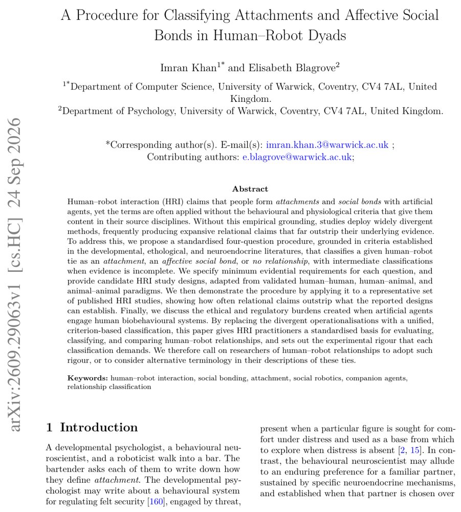 A Procedure for Classifying Attachments and Affective Social Bonds in Human-Robot Dyads Figure 1