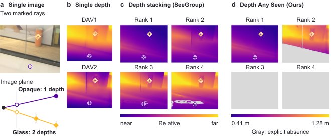 Depth Any Seen: Which Surfaces and How Far? Figure 1