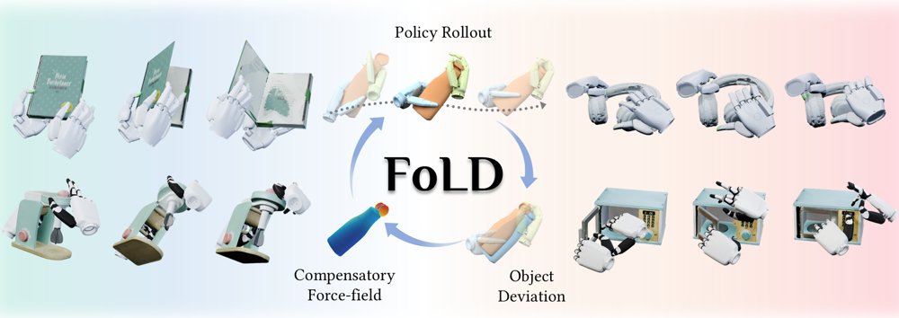 FoLD: Force-Informed Learning for Dexterous Articulated Object Manipulation Figure 1