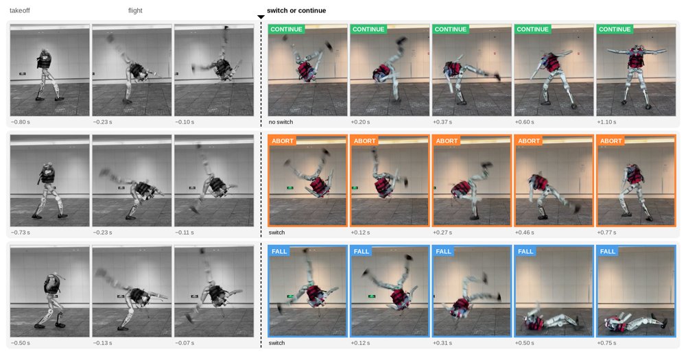 Continue, Abort, or Fall: Viability-Aware Policy Selection (VAPS) for Safe Humanoid Acrobatics Figure 1