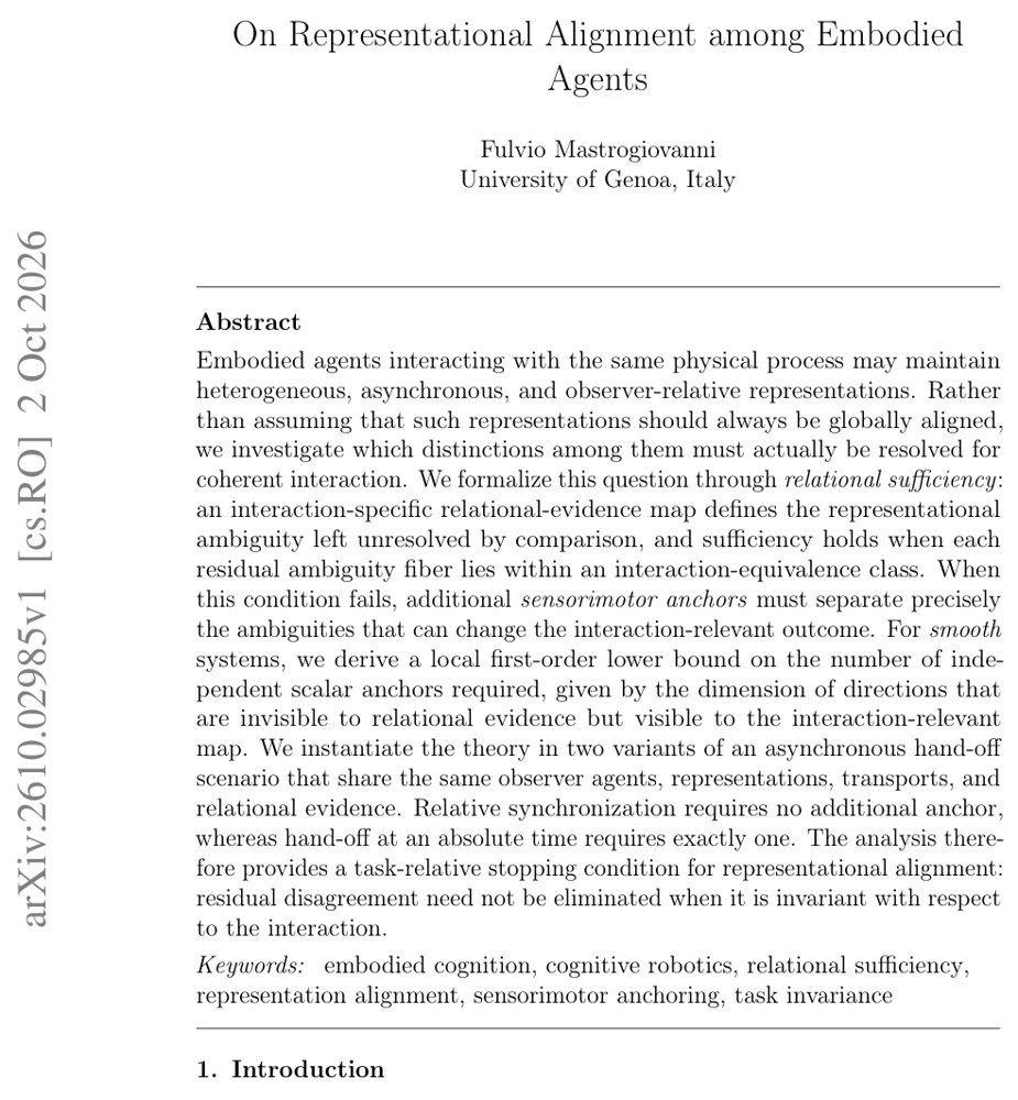 On Representational Alignment among Embodied Agents Figure 1