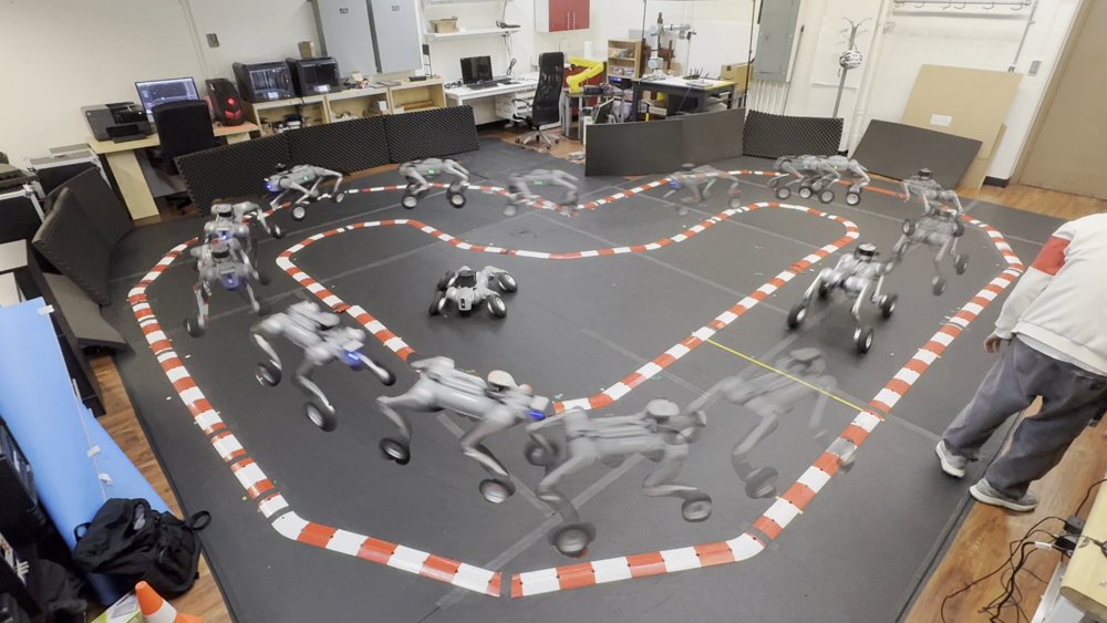 RACER: Residual-Adaptive Closed-Loop Estimation for Sampling-Based Planning in Wheeled-Quadruped Racing Figure 1