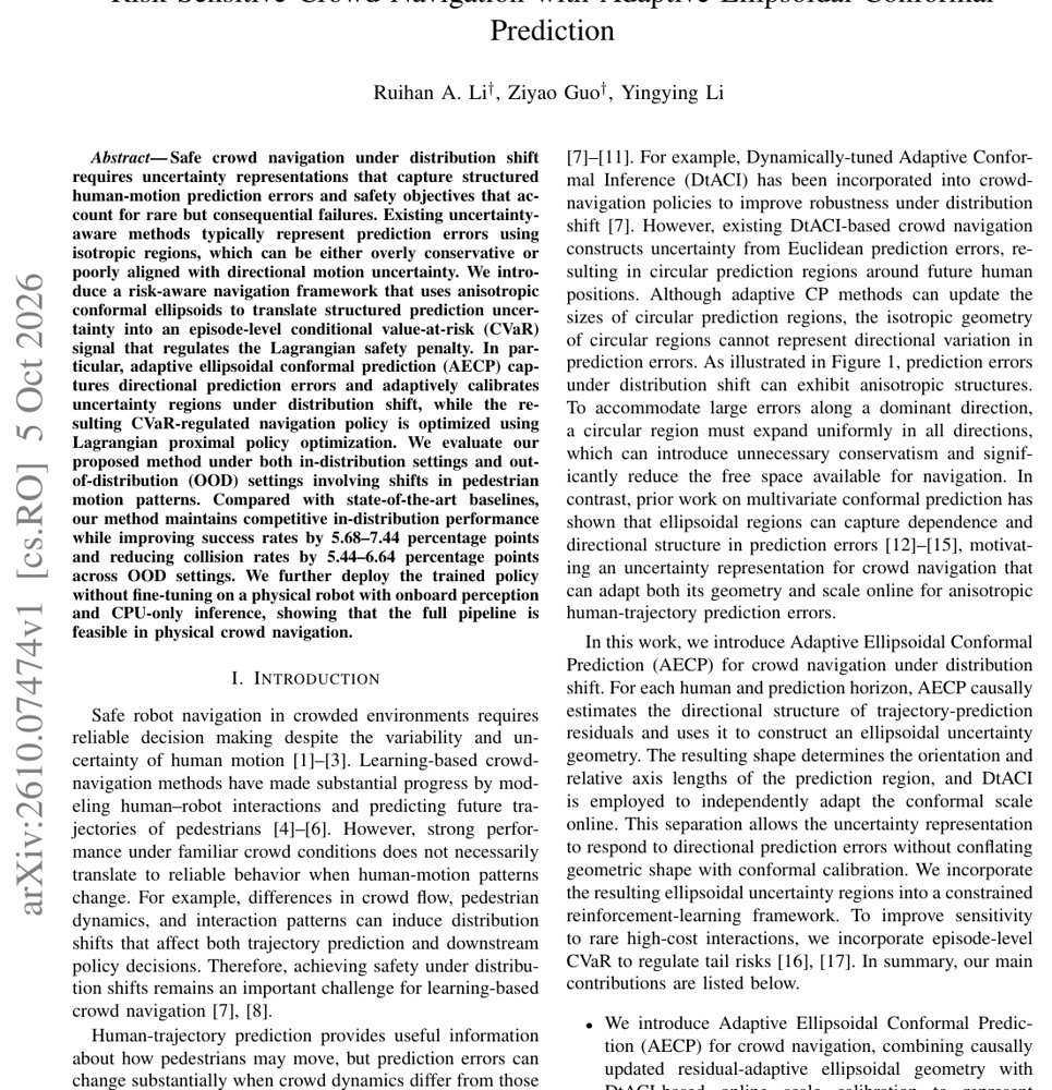 Risk-Sensitive Crowd Navigation with Adaptive Ellipsoidal Conformal Prediction Figure 1
