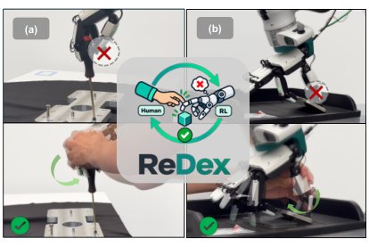 ReDex: Repairing Sim-to-Real Dexterous Policies by Finger-Level Compliant Interaction Figure 1