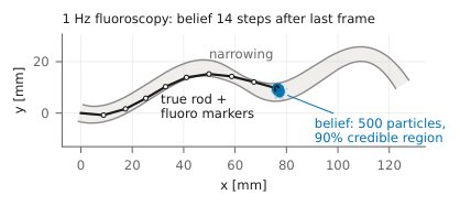 A Belief-State World Model for Catheter Navigation under Sparse Fluoroscopy: A Planar Proof of Concept Figure 1