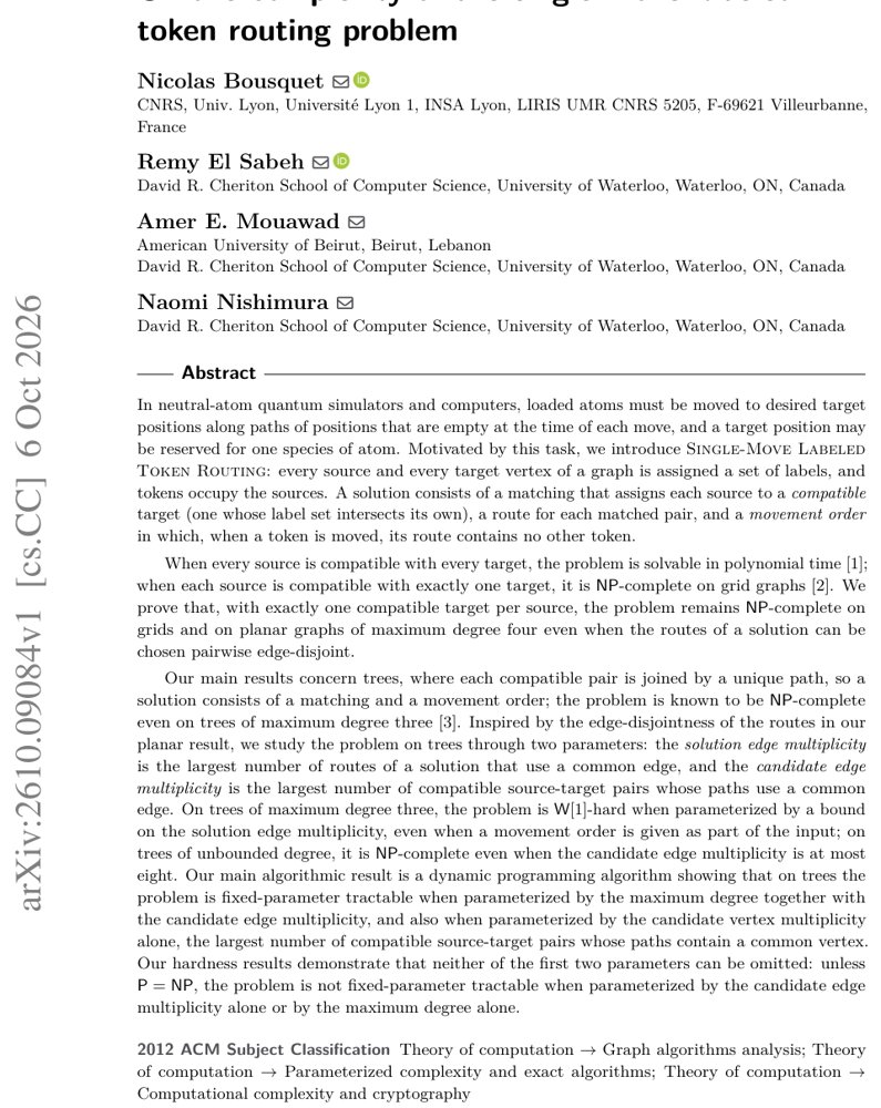 On the complexity of the single-move labeled token routing problem Figure 1