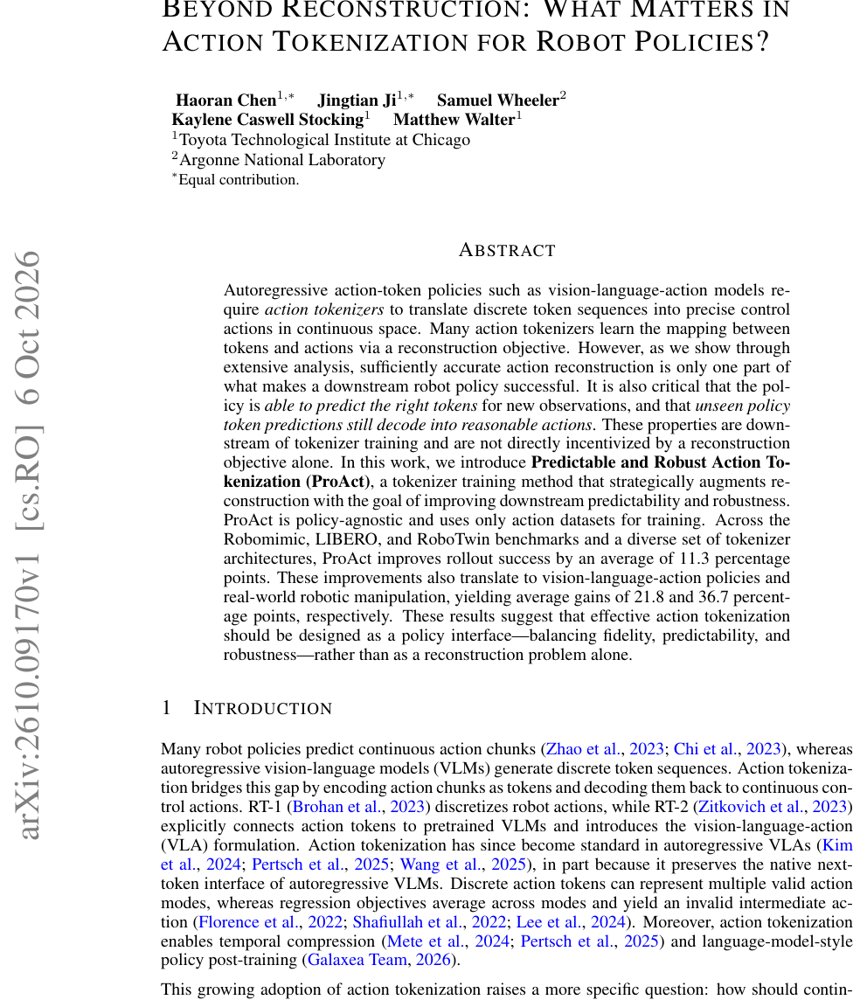 Beyond Reconstruction: What Matters in Action Tokenization for Robot Policies? Figure 1