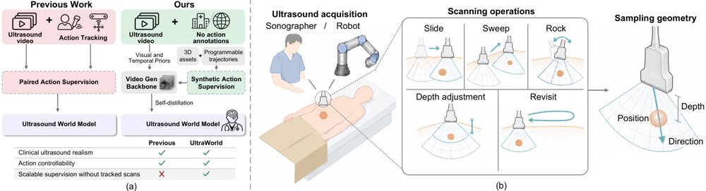 UltraWorld: Learning Interactive Ultrasound World Models from Untracked Clinical Videos with Acoustic Sampling Map Figure 1