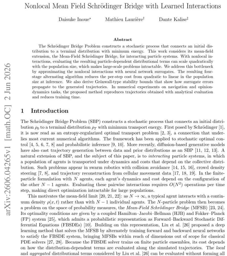 Nonlocal Mean Field Schrödinger Bridge with Learned Interactions Figure 1