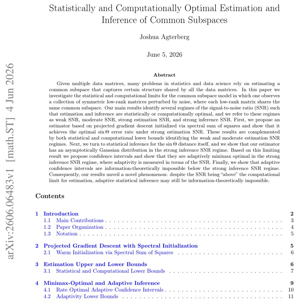 Statistically and Computationally Optimal Estimation and Inference of Common Subspaces Figure 1