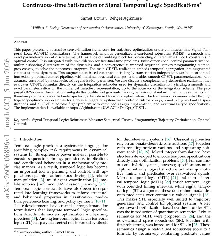 Successive Convexification for Trajectory Optimization with Continuous-time Satisfaction of Signal Temporal Logic Specifications Figure 1