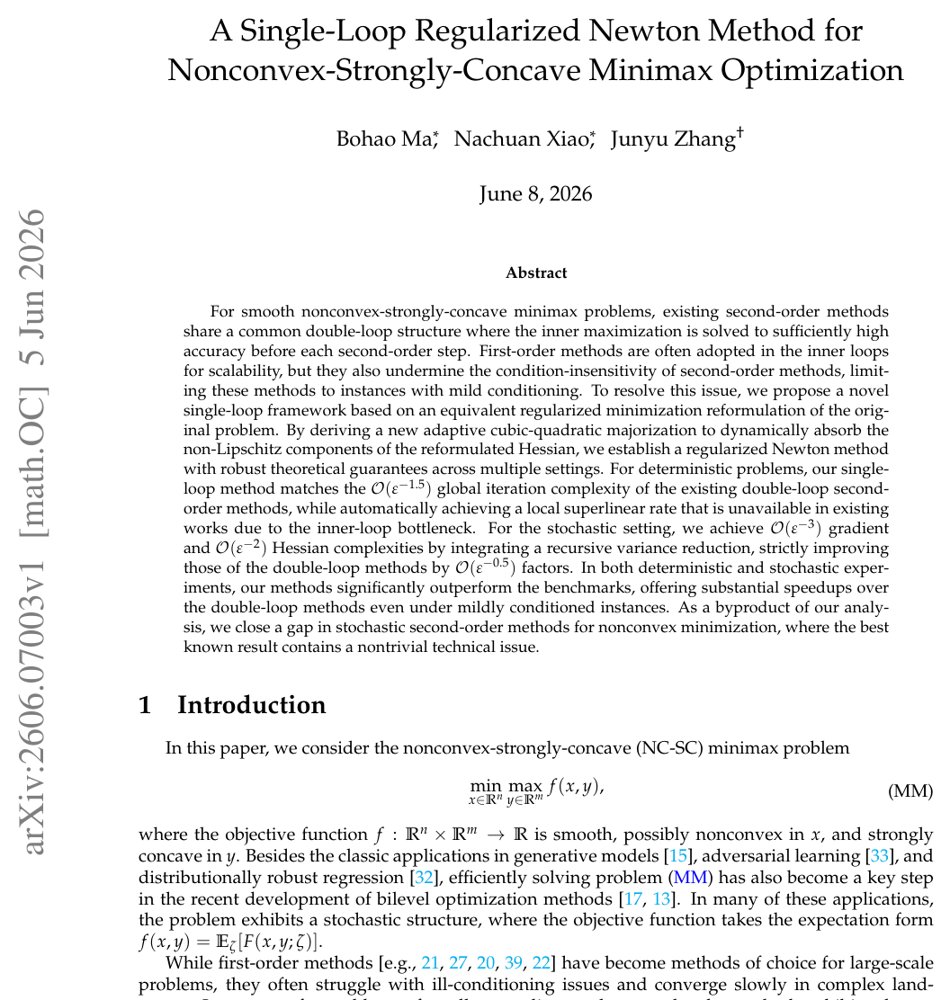 A Single-Loop Regularized Newton Method for Nonconvex-Strongly-Concave Minimax Optimization Figure 1
