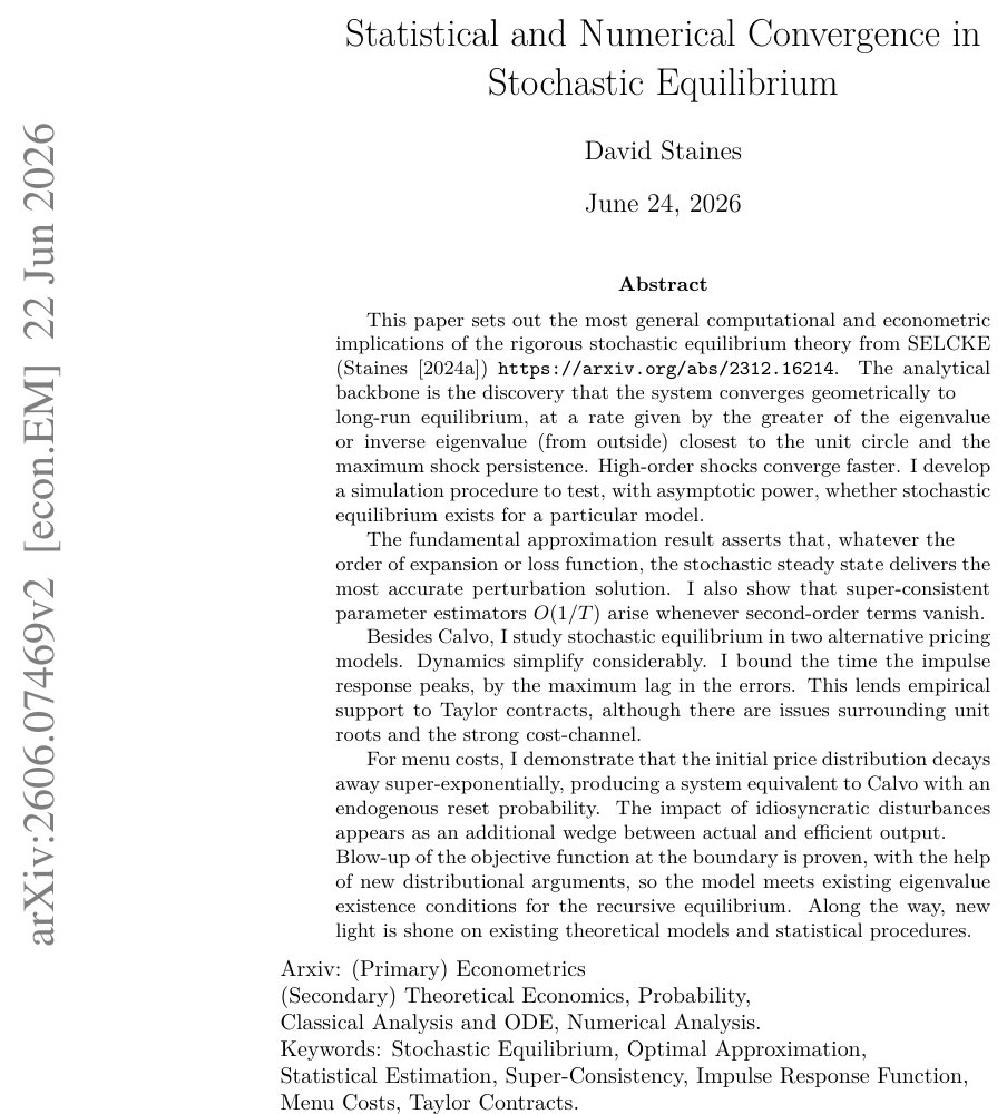 Statistical and Numerical Convergence in Stochastic Equilibrium Figure 1