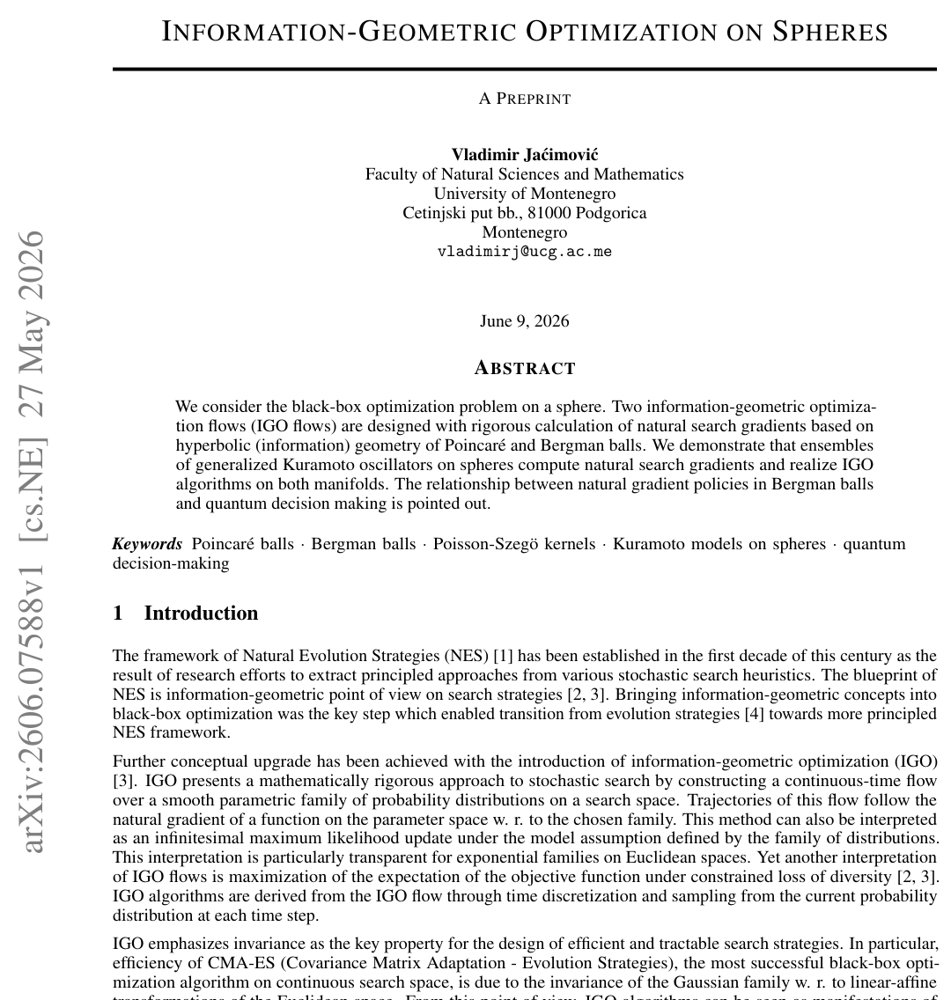 Information-Geometric Optimization on Spheres Figure 1